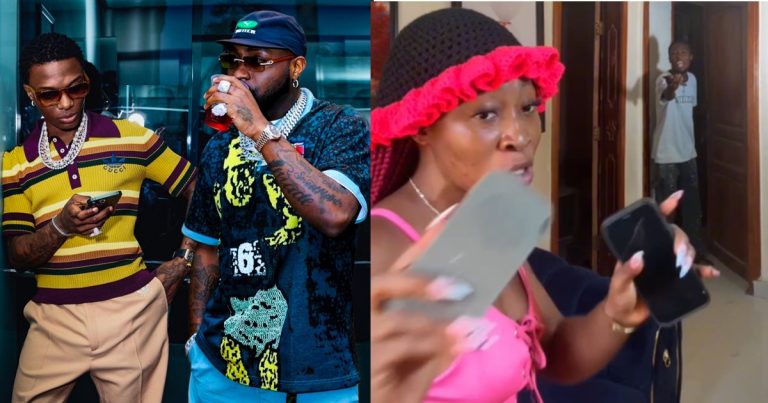 "I am done!" – 30BG girlfriend r@ves after Wizkid FC boyfriend sm@shes her speaker for playing Davido's song (VIDEO)