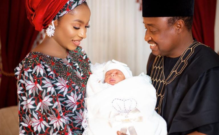 Tijani Babangida [far right], his wife and late son, Fadil