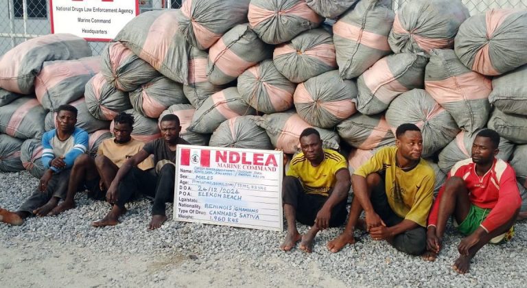 NDLEA seizes 1,960kg of cannabis at Lagos beach, arrests six foreigners