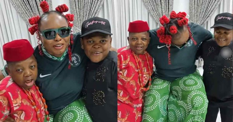 Online users crit!cize Yemi Alade over her 'style of greeting' Veteran Nollywood stars, Aki and Pawpaw (WATCH)