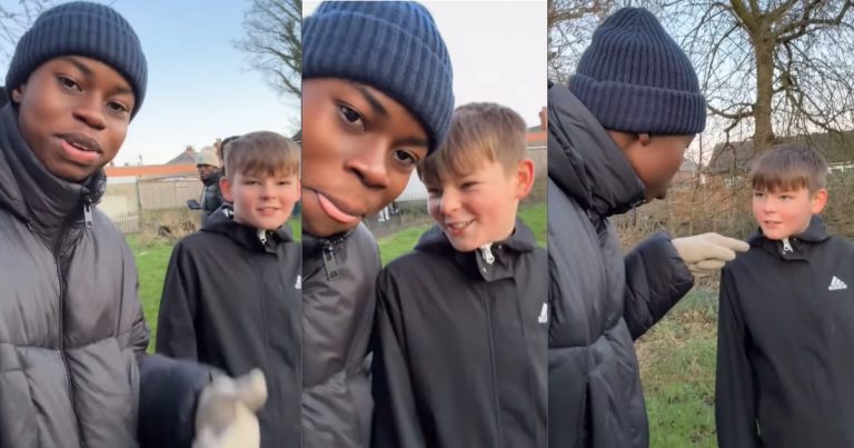 "We Nigerians love you people, don't be a client" – Tiktoker Peller tells UK young boy (VIDEO)