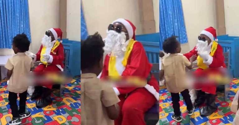 "Your kids will recognize you no matter what" – Woman exposed by her son after she decided to play Santa Claus in his school (VIDEO)