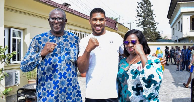 Abike Dabiri-Erewa hosts boxing champion, Anthony Joshua, in Lagos