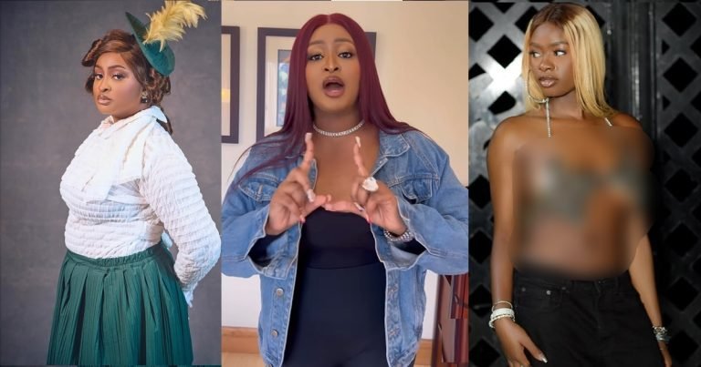 "Coming from you that went n@ked during a livestream" – Online users bl@st actress Etinosa for calling out Athena's dressing