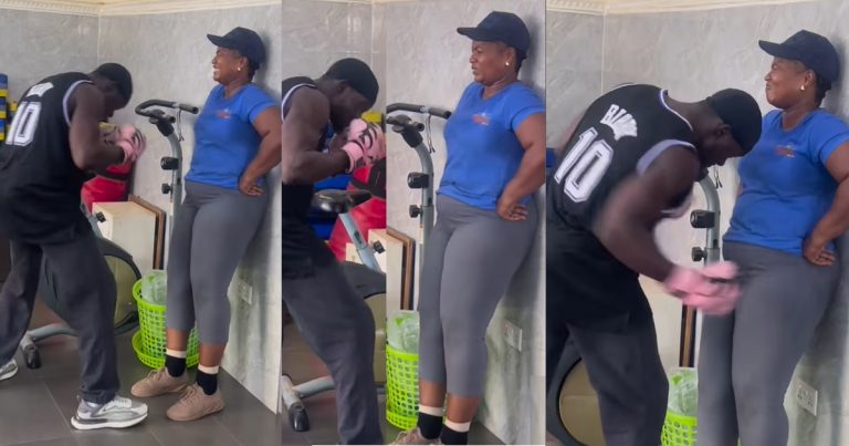 Lady willingly surrǝnders stomach to be used as punch!ng bag to have a flat tummy (VIDEO)