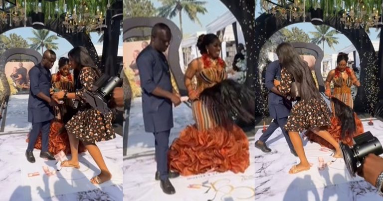 "Let the bride have her moment" – Event planner ch@sed away party guest for d!srupting bride's entrance with Naira notes (WATCH)