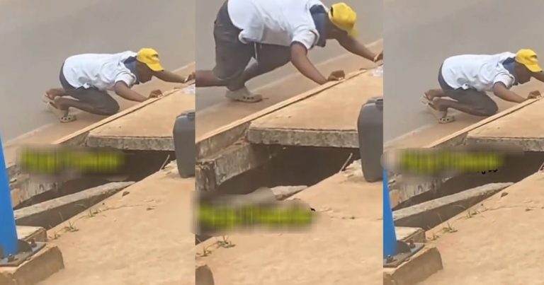 Man's Hilarious Attempt To Push A Footbridge After Mistaking It For A Car Goes Viral (VIDEO)