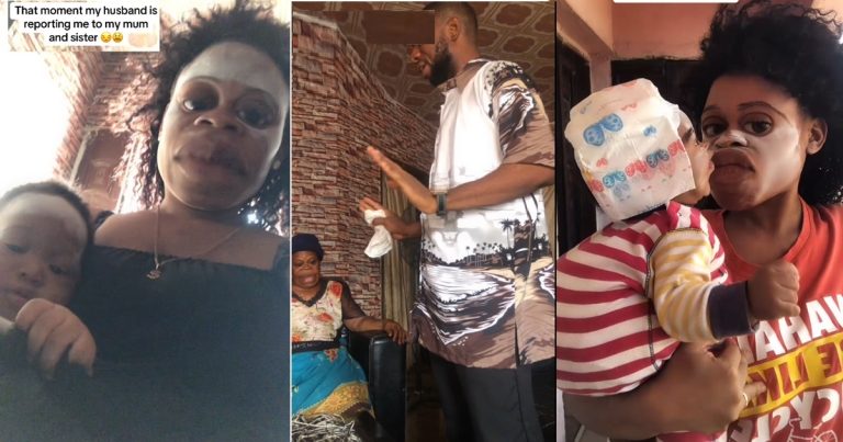 "Marriage be like bale, na anything you see inside you collect" – Man calls family meeting on wife who does m@d-woman content online with their child (VIDEO)