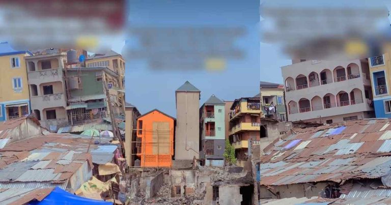 Online users react to video of clustered residential buildings in Lagos Island (WATCH)