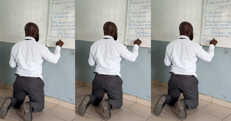 Passionate Nigerian teacher shares how he goes the extra mile for his students (IMAGES)