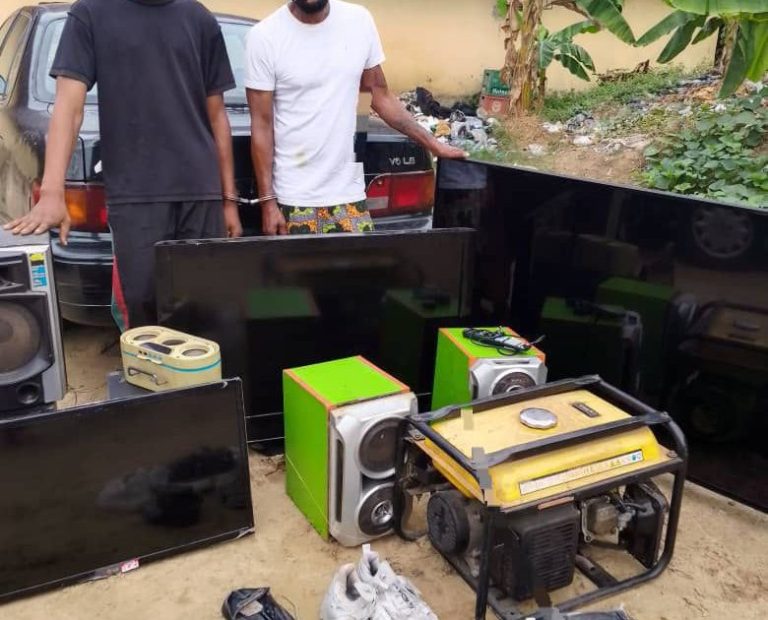 Police arrest two suspected burglars, recover stolen items in A'Ibom