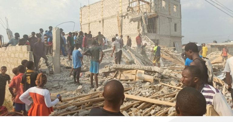 Seven injured as three-storey building collapses in Rivers