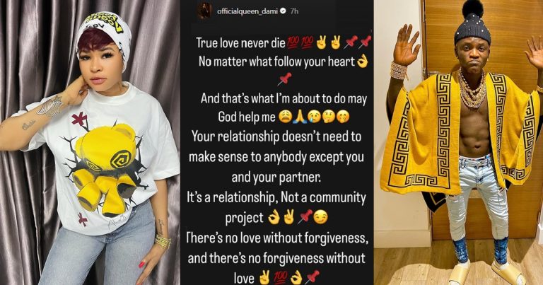 "True love never d!es, there's no love without forgiveness" – Queen Dammy drops hint of going back to Portable after public separation