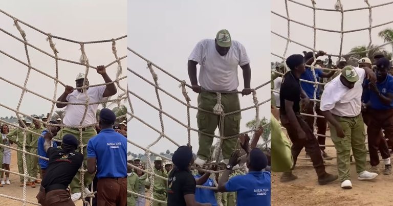 Viral Video Shows Corps Member Overcoming Obstacle Course At NYSC Camp (WATCH)