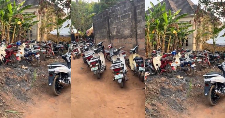 "to see motor come be like say na by connection" – Wedding guest sh0cked as she discovers rows of bikes at a wedding with no car in sight (WATCH)