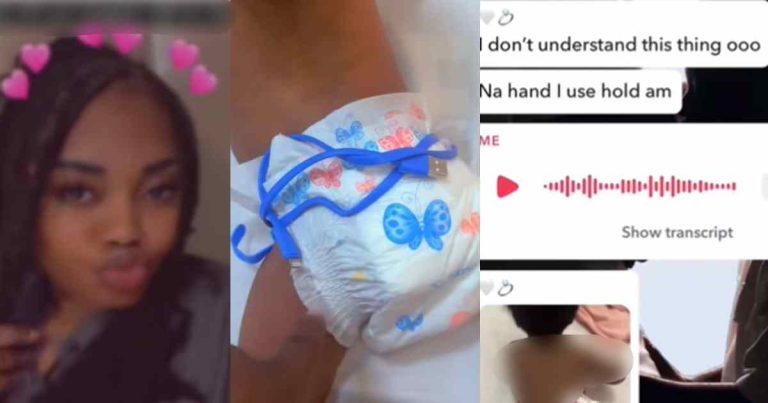 Nigerian dad uses 'phone cable' to secure daughter's diaper after being left alone with baby (WATCH)