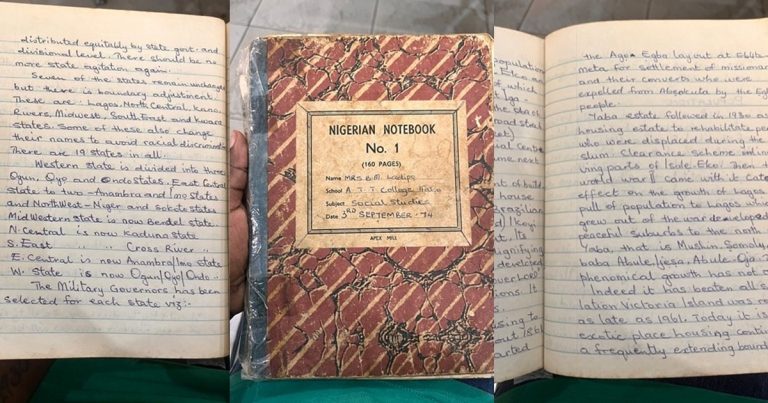 "A lot of gems in it" – Lady writes as she discovers her grandmother’s social studies note from 1974 (IMAGES)