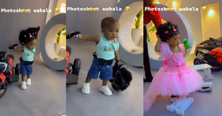 Adorable Moment A Little Girl Yanks Off her Wig During Her Photoshoot (WATCH)