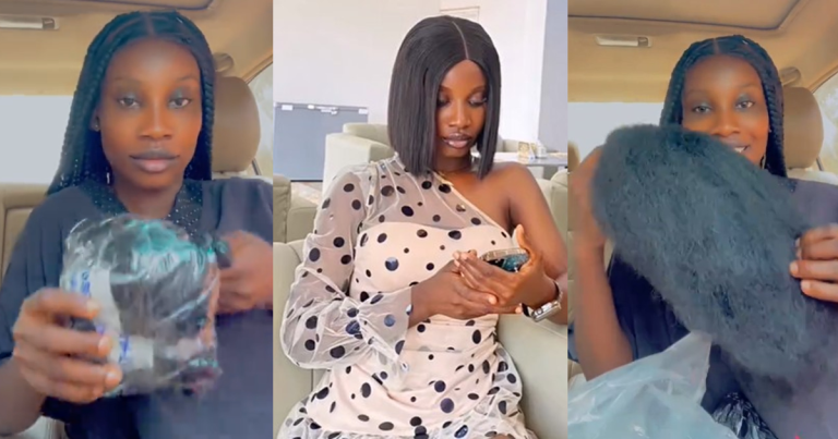 Lady reveals the 'sponge-looking wig' her paternal aunt sent to her for her final year sign-out (WATCH)