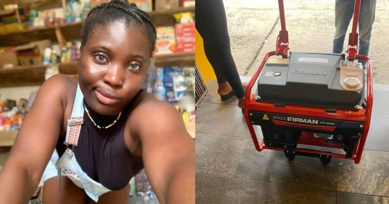 Woman Sh@mes Br0ke Men as She Marks One Year of Buying a Big Generator (IMAGE)