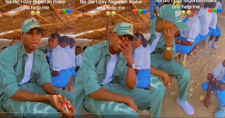 Corper Frústrated At His Students' Inability To Speak English, Making Teaching Them Difficult (VIDEO)