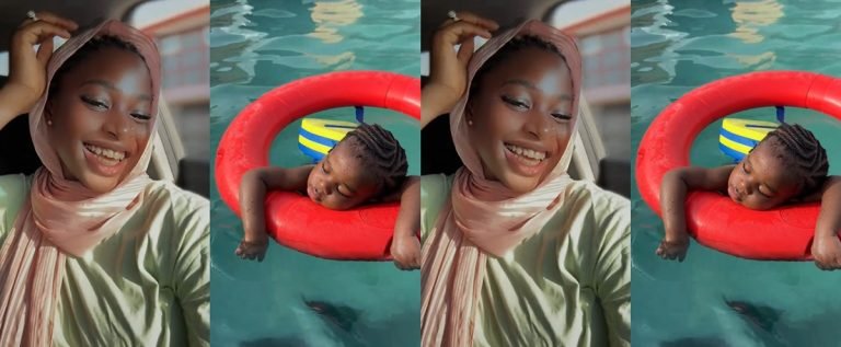 "He decided to sleep on water" – Lady shares heartwarming video of her 2-year-old taking a nap "on water" (WATCH)