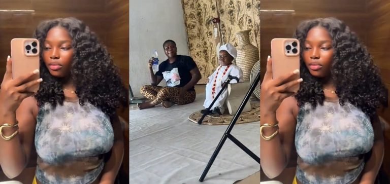 Hilarious moment lady turns comic actor at her friend's baby photoshoot (VIDEO)