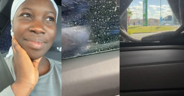 " Hope it won't damage the vehicle" – Abroad-based Nigerian woman acts 'local' after entering an automatic car wash for the first time.