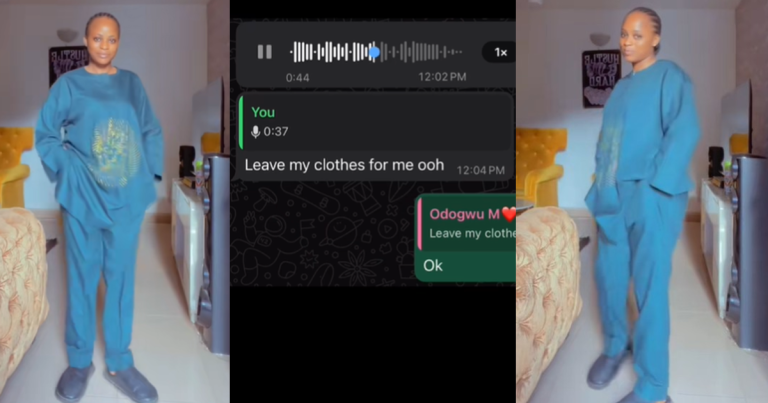 "How else should I w@rn you against wearing my clothes?" – Man questions as his wife wears the native attire meant for an event before him (VIDEO)