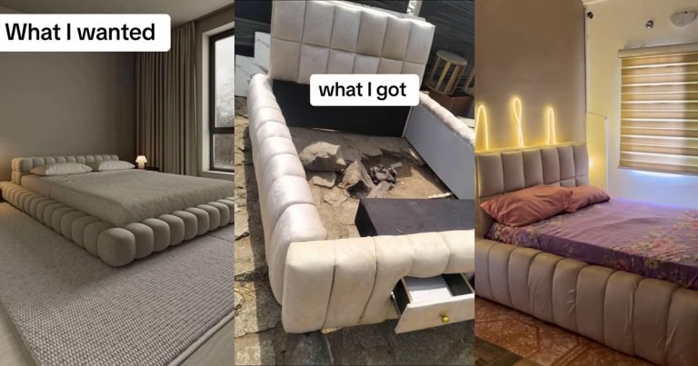 "I almost faintɘd" – Lady says as she shares the striking difference between the bedstand she ordered and what she got (WATCH)