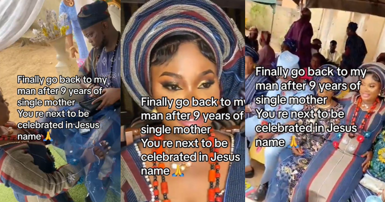 "I finally returned to my man" – Nigerian woman ties the knot with her baby's daddy after 9 years of being a single mother (VIDEO)
