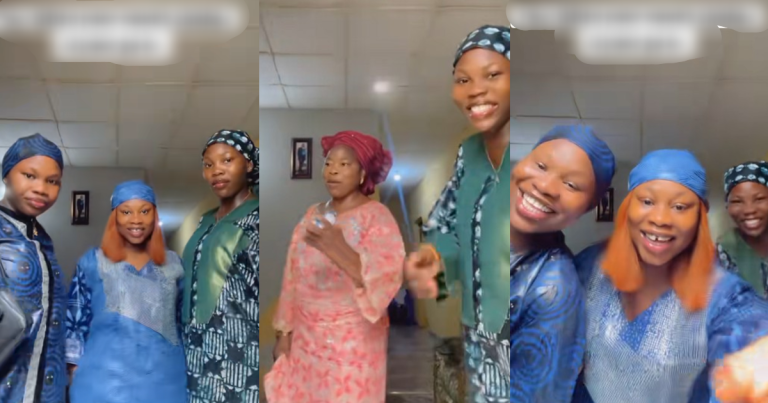 Ladies share a funny video showing their mum's reaction to wearing her clothes (VIDEO)