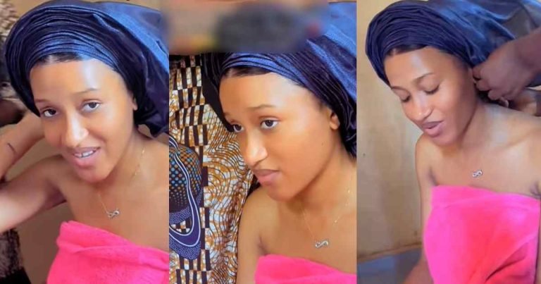 Lady celebrates traditional wedding ceremony without makeup, honouring the request of her father (WATCH) Lady celebrates traditional wedding ceremony without makeup, honouring the request of her father (WATCH)