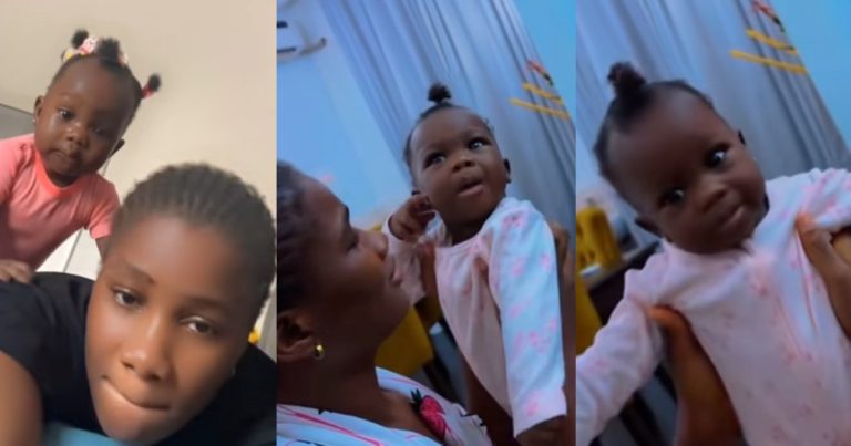 “My 7-month-old learnt how to shout hǝlp, since then she has been shouting for hǝlp” – Nigerian mum reveals (WATCH) "My 7-month-old learnt how to shout hǝlp, since then she has been shouting for hǝlp" – Nigerian mum reveals (WATCH)
