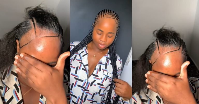 "My heartbeat go move go that front" – Hairstylist sh0cked online users after making flawless braids for her client (WATCH)