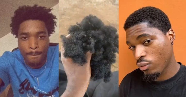 "Na skin I dey expect na" – University student shaves his hair after being told he wouldn't graduate (WATCH)