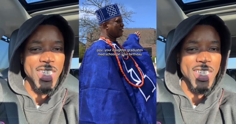 "Your daughter graduates Med school on your birthday" – Proud dad celebrates daughter's graduation on his special day (VIDEO)