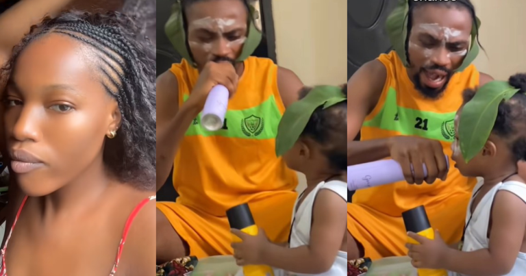 Heartwarming moment a woman records her husband and son performing a gospel song in funny costumes (WATCH) Heartwarming moment a woman records her husband and son performing a gospel song in funny costumes (WATCH)