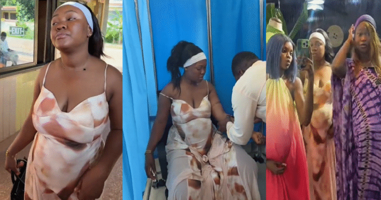 Hilarious moment lady and her friends dressed up as pregnant women with fake baby bellies to attend an antenatal appointment (VIDEO)