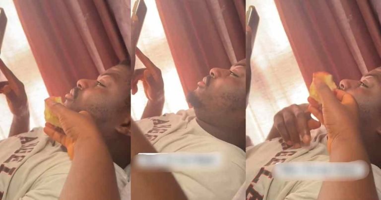 "I am not Adam"– Nigerian man says he refuses to eat apple from his wife (WATCH)