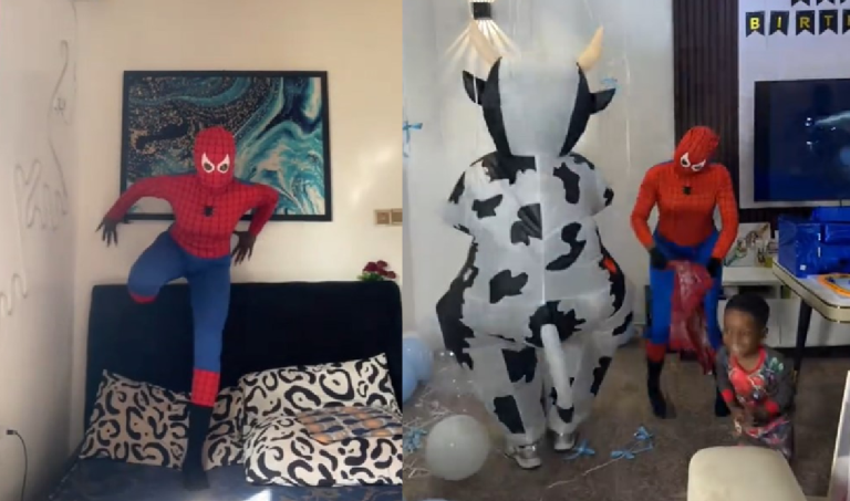 "I volunteered to be the Spiderman" – Lady says after showing up to her nephew's birthday party in a Spiderman costume (VIDEO)