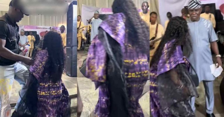 Lady shares how her dad’s ‘oversabi’ bodyguard almost stopped her from meeting him on stage (WATCH)
