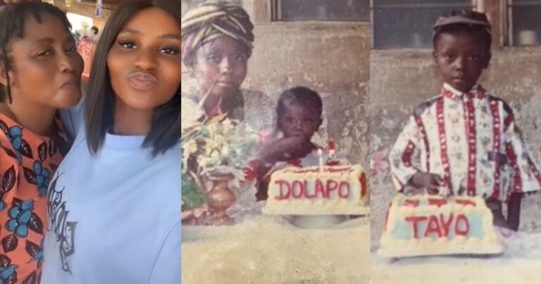 Lady shares throwback photos of when her mum designed her siblings' names on her 1-year-old birthday cake to celebrate their future birthdays (WATCH)