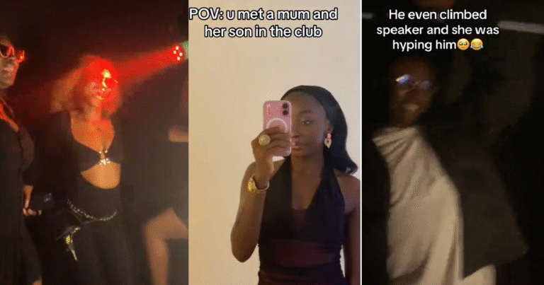 Lady was sh0cked to see a mother and son duo 'tǝaring it up' in the club (WATCH)
