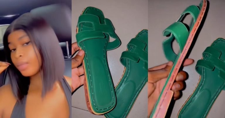 "My mum and shoe maker did me d!rty" – Lady lamɘnts as a shoemaker stitches her 'Hermes slippers' round, instead of applying glue (WATCH)