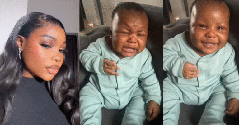 “My ovary is a camera frɘak” – Woman says as her 3-month-old son st0ps crying after seeing the camera (VIDEO) "My ovary is a camera frɘak" – Woman says as her 3-month-old son st0ps crying after seeing the camera (VIDEO)