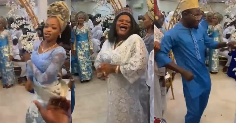 “Na so we see the man wife for our middle” – Lady shares the moment a groomsman’s wife d!srupted their entrance dance at a wedding (WATCH) "Na so we see the man wife for our middle" – Lady shares the moment a groomsman’s wife d!srupted their entrance dance at a wedding (WATCH)