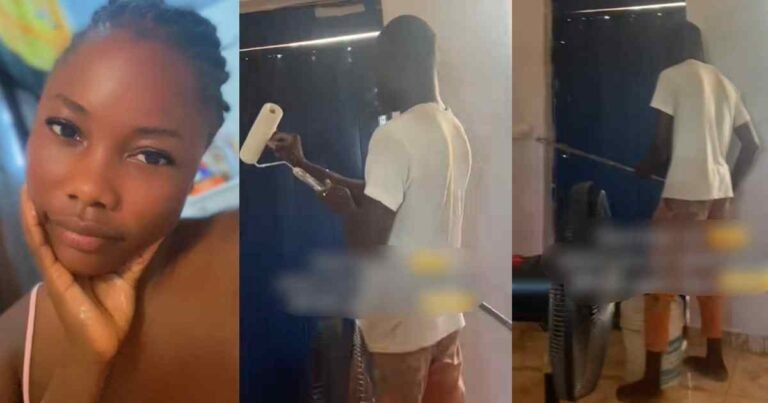 "Sanitize my brain!" – Lady stúnned after hearing a snippet of a pastor's preaching her painter was listening to (WATCH)