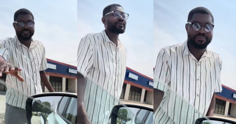 "You married someone who doesn't show affection in public" – Nigerian woman says as her husband refuses to k!ss her at his workplace's car park (VIDEO) 