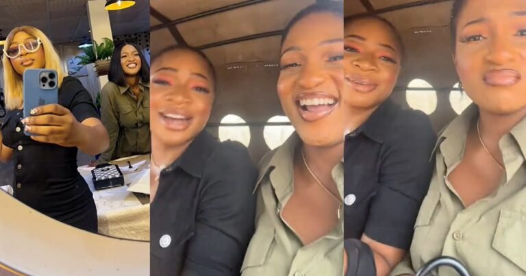 "A whole me carrying makeup enter keke" – Lady expresses frustrat!on as she and her friend resort to Keke Napep after car-hailing drivers refuse the trip due to the bad road condition in Ota (VIDEO)